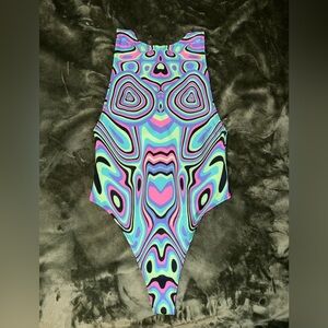 Sugar Rush sideboob bodysuit - Freedom Rave Wear Radiance